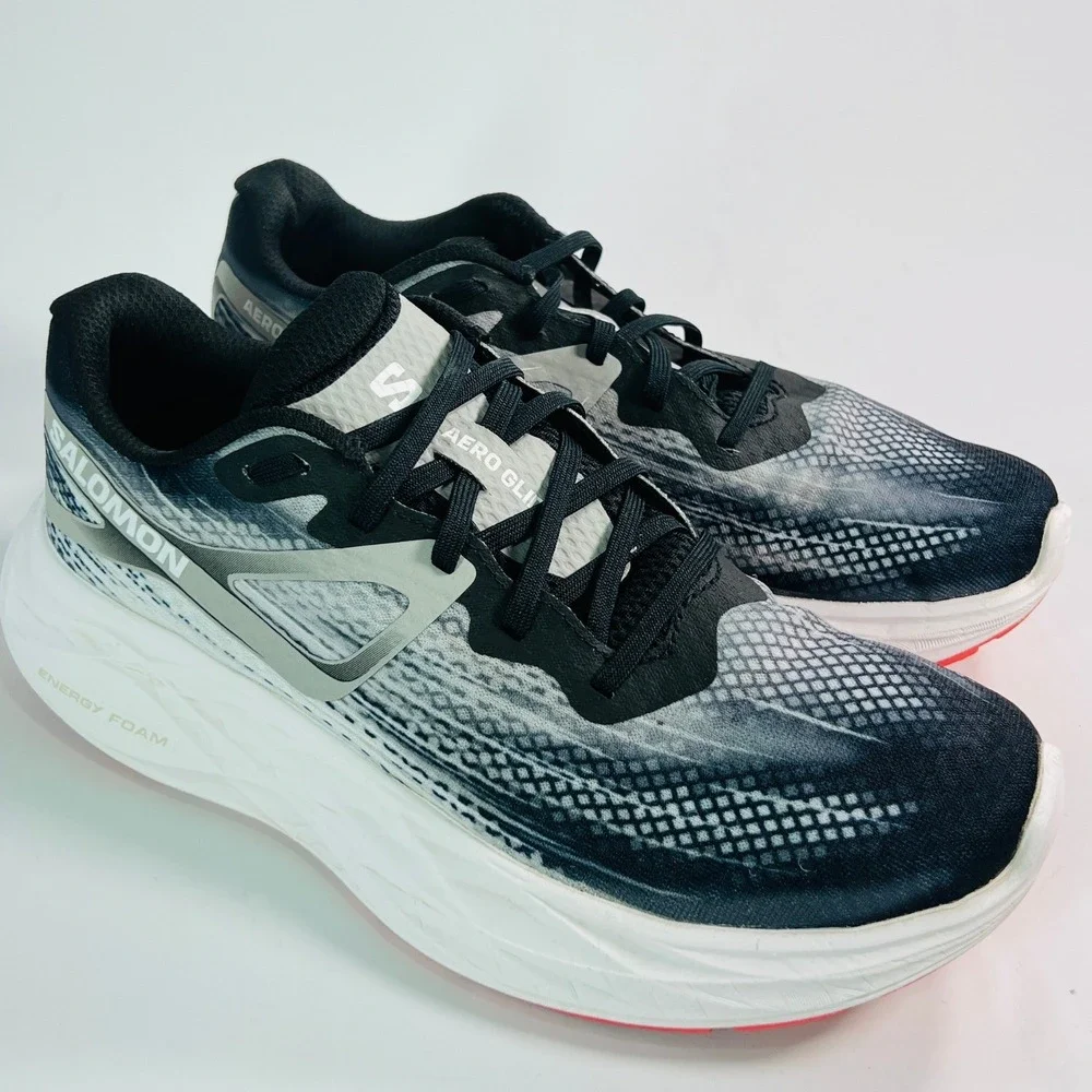 Salomon Aero Glide Black White‎ Grey Women Running Shoes Size 8.5 Road Running